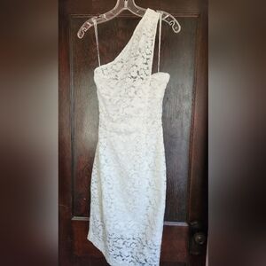 Reiss White Bridal Sophia One-Shoulder Lace Dress Size UK4/US0